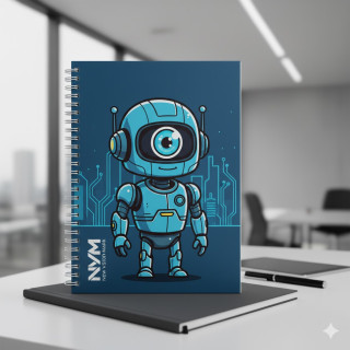 Cuaderno "El Robot Visionario" (Azul y Gris)