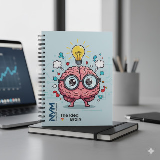 Cuaderno "El Cerebro de Ideas" (Blanco, Azul y Turquesa)